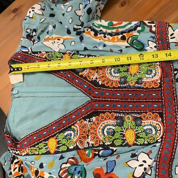 Anthropologie AKEMI +KIN Midi Dress, Beautiful Beadwork, Long Sleeve, V Neck - Picture 10 of 10